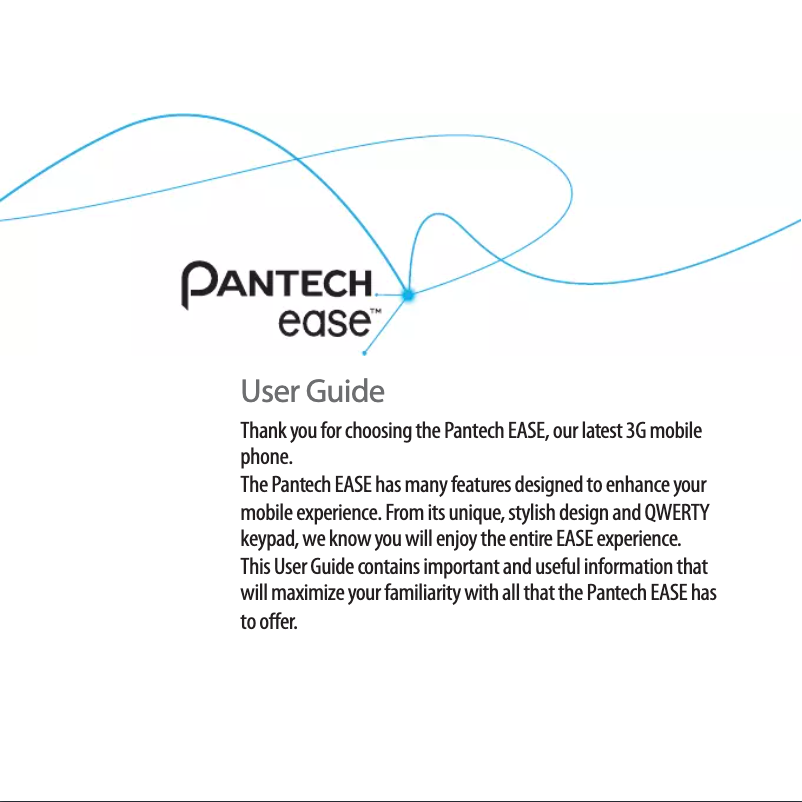 Page n°1 - Manuel utilisateur Pantech Ease P2020