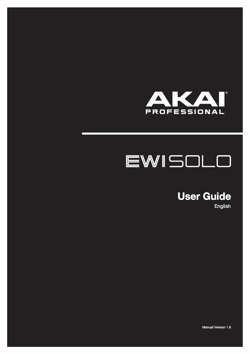 Page n°1 - Manuel utilisateur AKAI EWI Solo