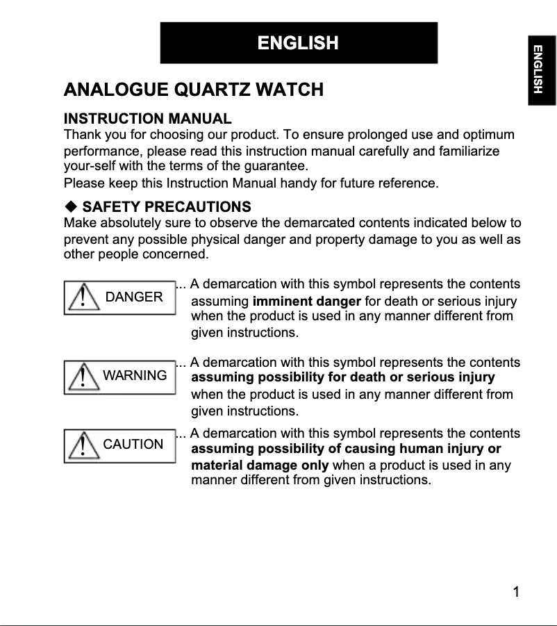 Page 1 de la notice Manuel utilisateur ORIENT Contemporary RF-QA0001S