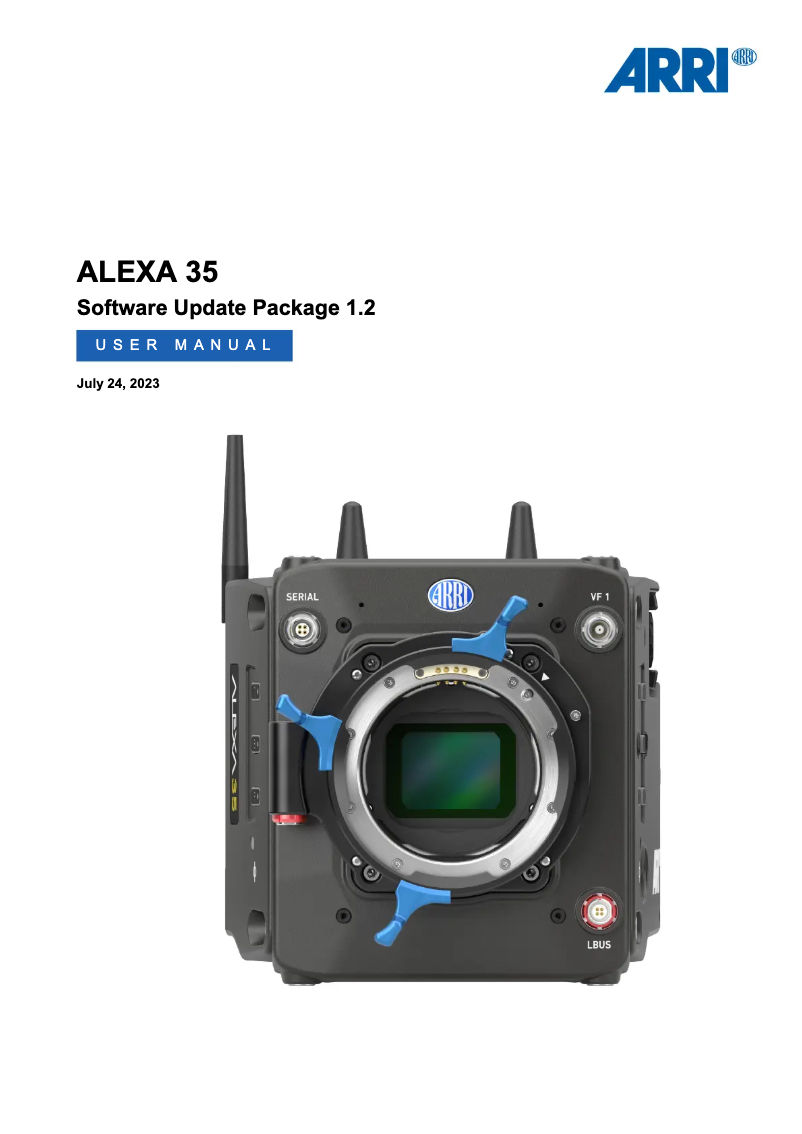 Page 1 de la notice Manuel utilisateur ARRI ALEXA 35