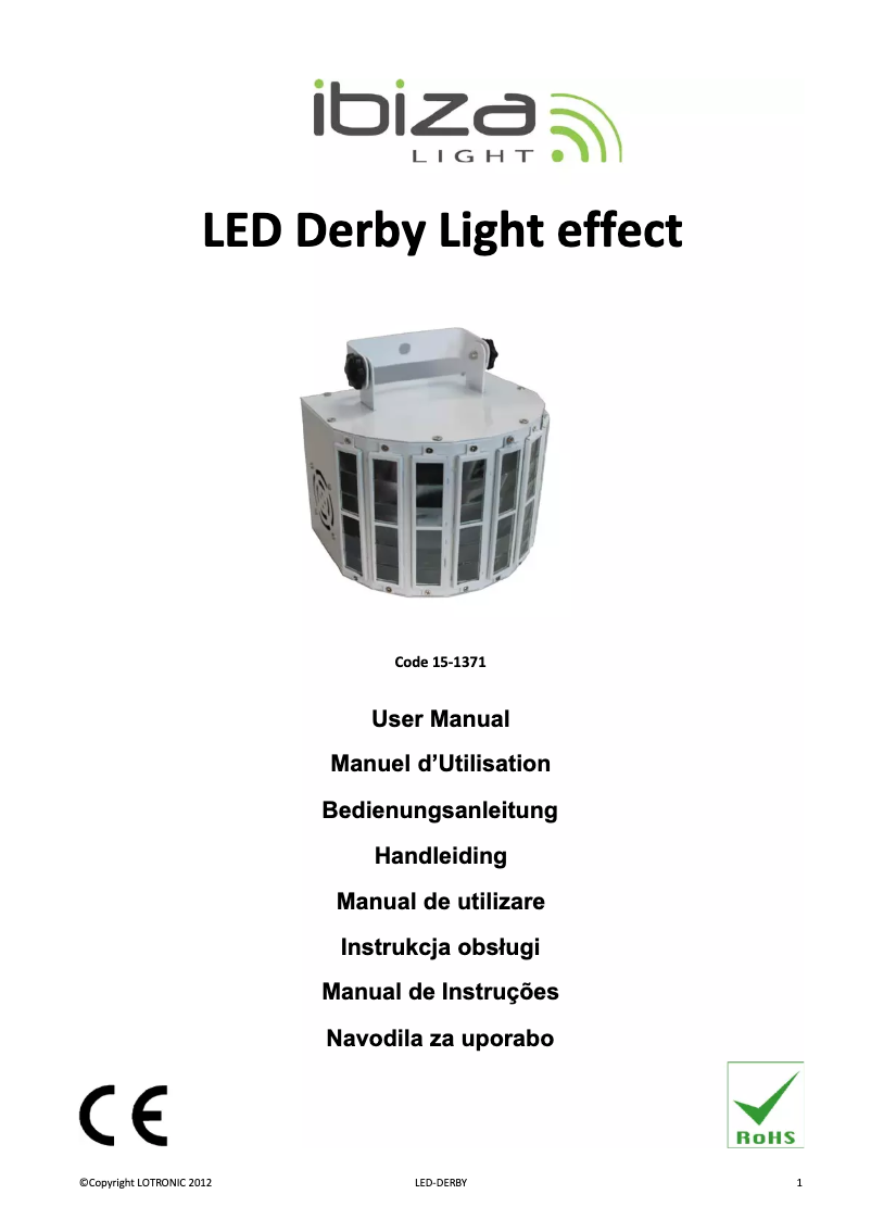 Image de la première page du manuel de l'appareil LED-DERBY