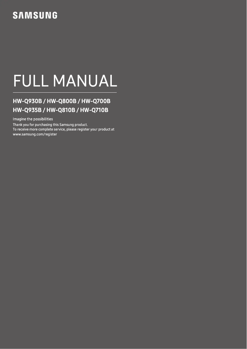 Image de la première page du manuel de l'appareil HW-Q930B