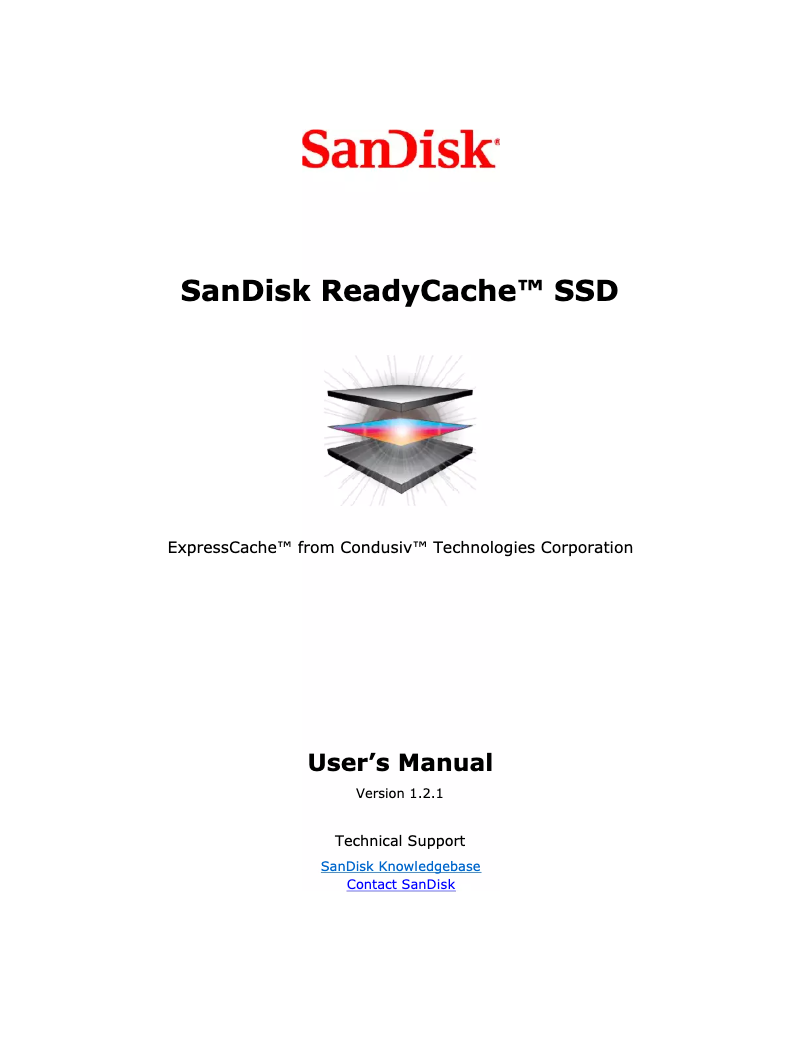 Page 1 de la notice Manuel utilisateur Sandisk READYCACHE