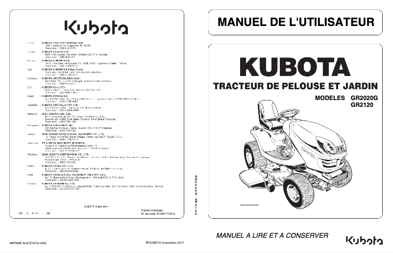 Image de la première page du manuel de l'appareil GR2020