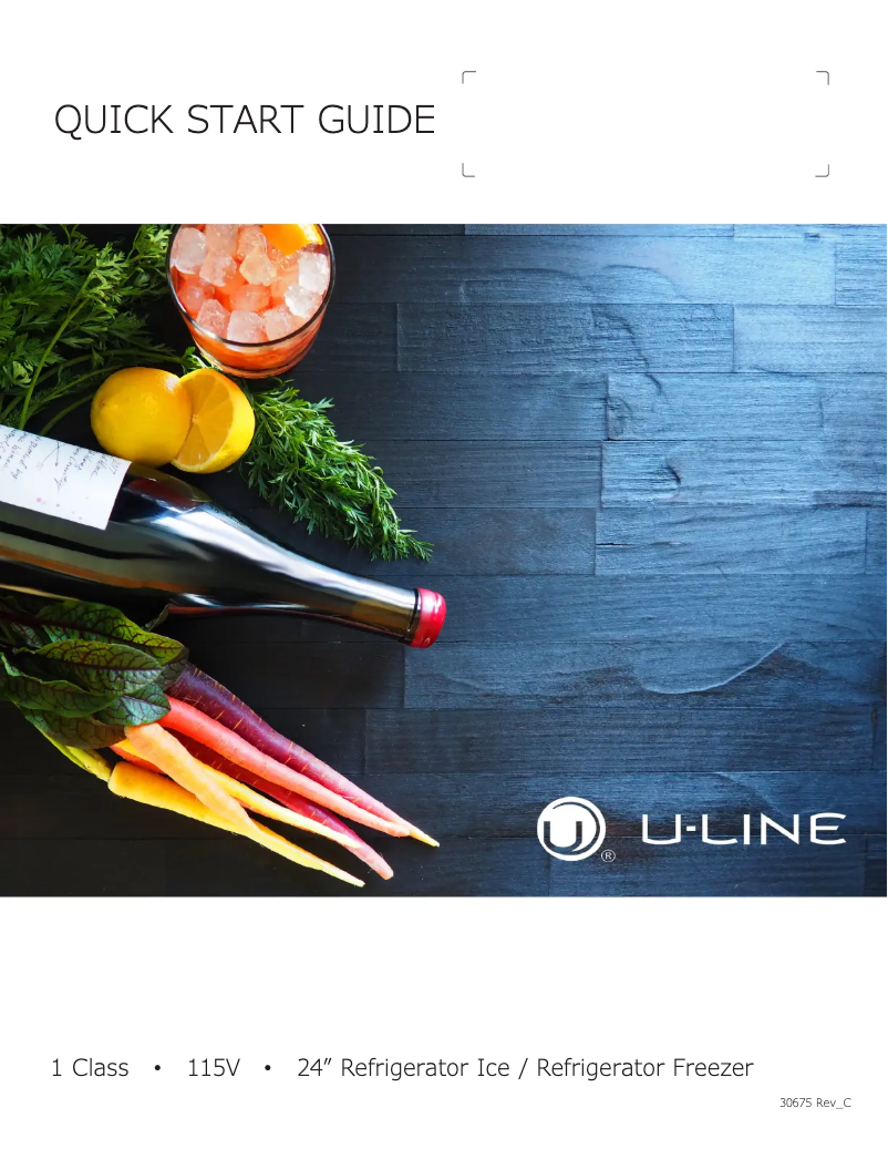 Page 1 de la notice Guide de démarrage rapide U-Line HRF124