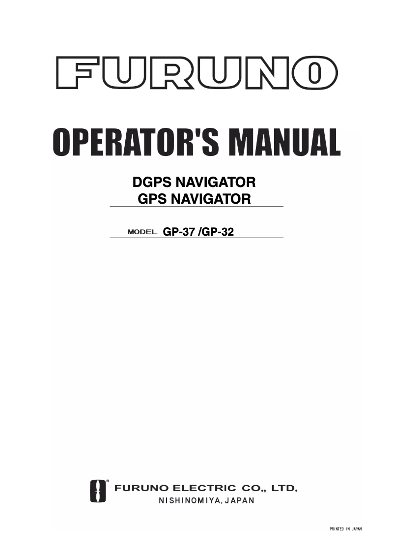 Page n°1 - Manuel utilisateur Furuno GP-37