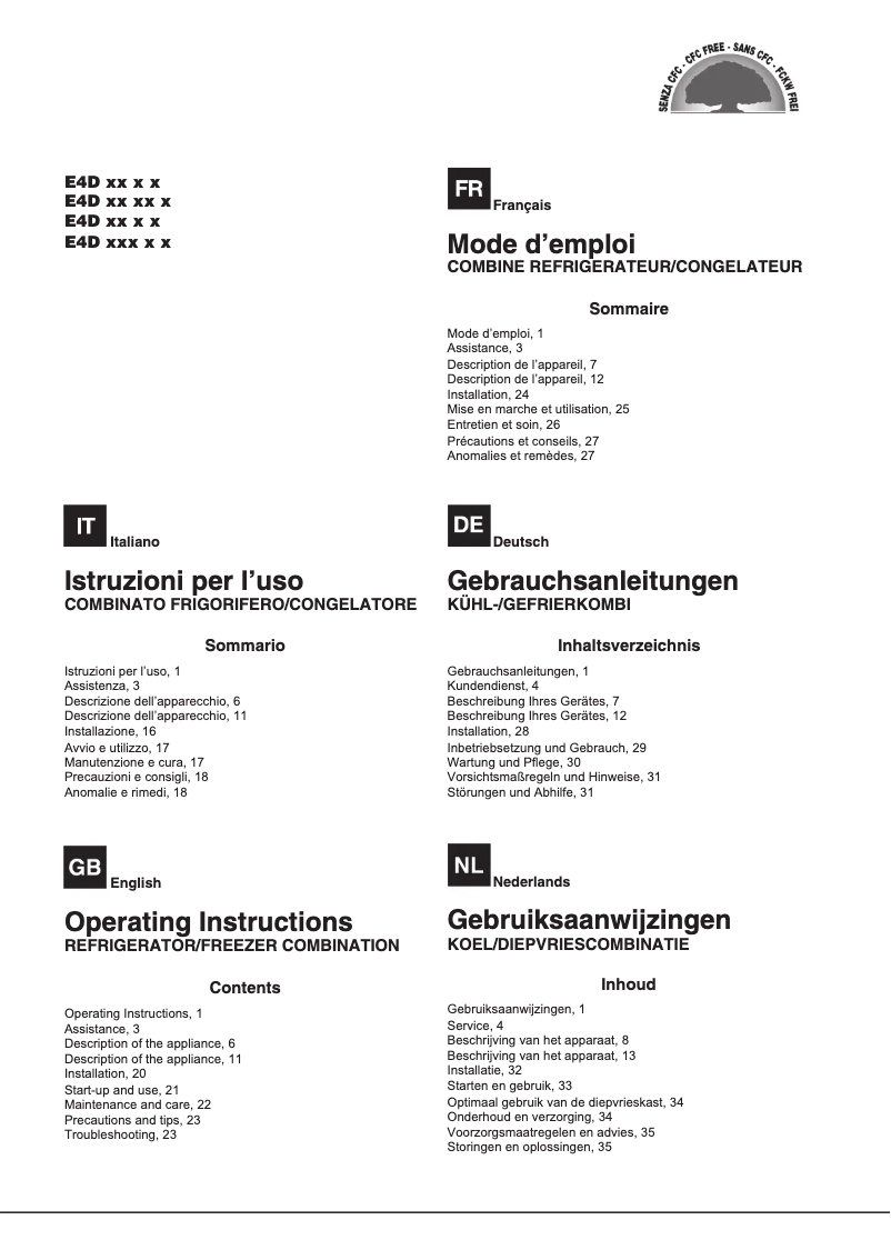 Page n°1 - Manuel utilisateur Hotpoint Quadrio E4D AA W C