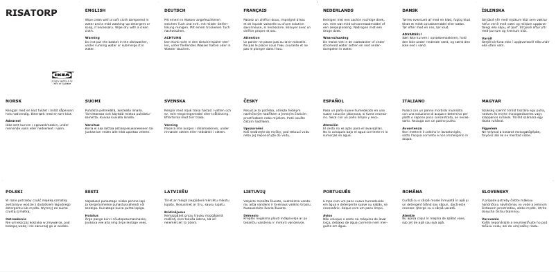 Page 1 de la notice Manuel utilisateur Ikea RISATORP