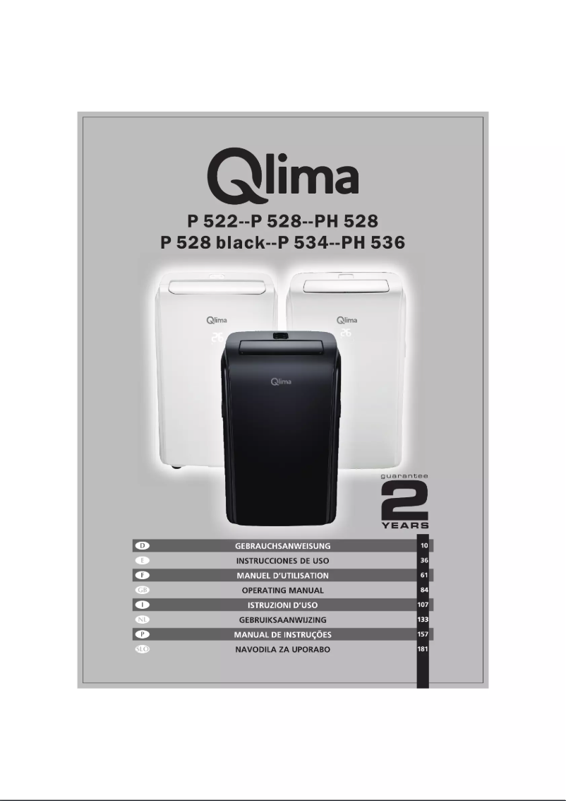Page n°1 - Manuel utilisateur Qlima P 534
