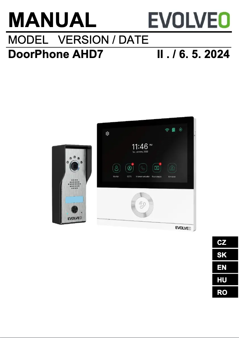 Image de la première page du manuel de l'appareil DoorPhone AHD7