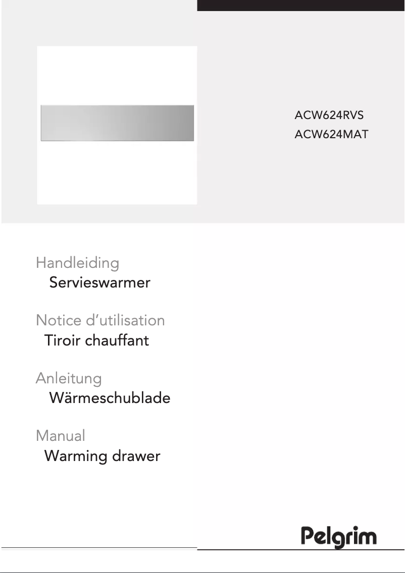 Page 1 de la notice Manuel utilisateur Pelgrim ACW624RVS