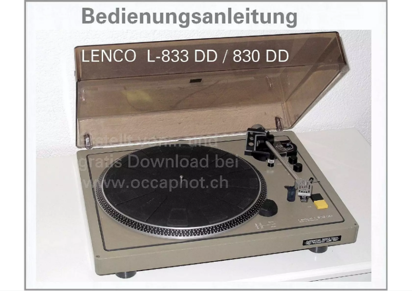 Page 1 de la notice Manuel utilisateur Lenco L-830DD