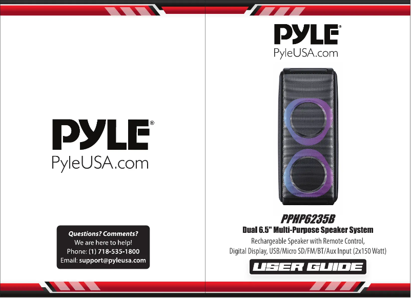 Page n°1 - Manuel utilisateur Pyle PPHP6235B