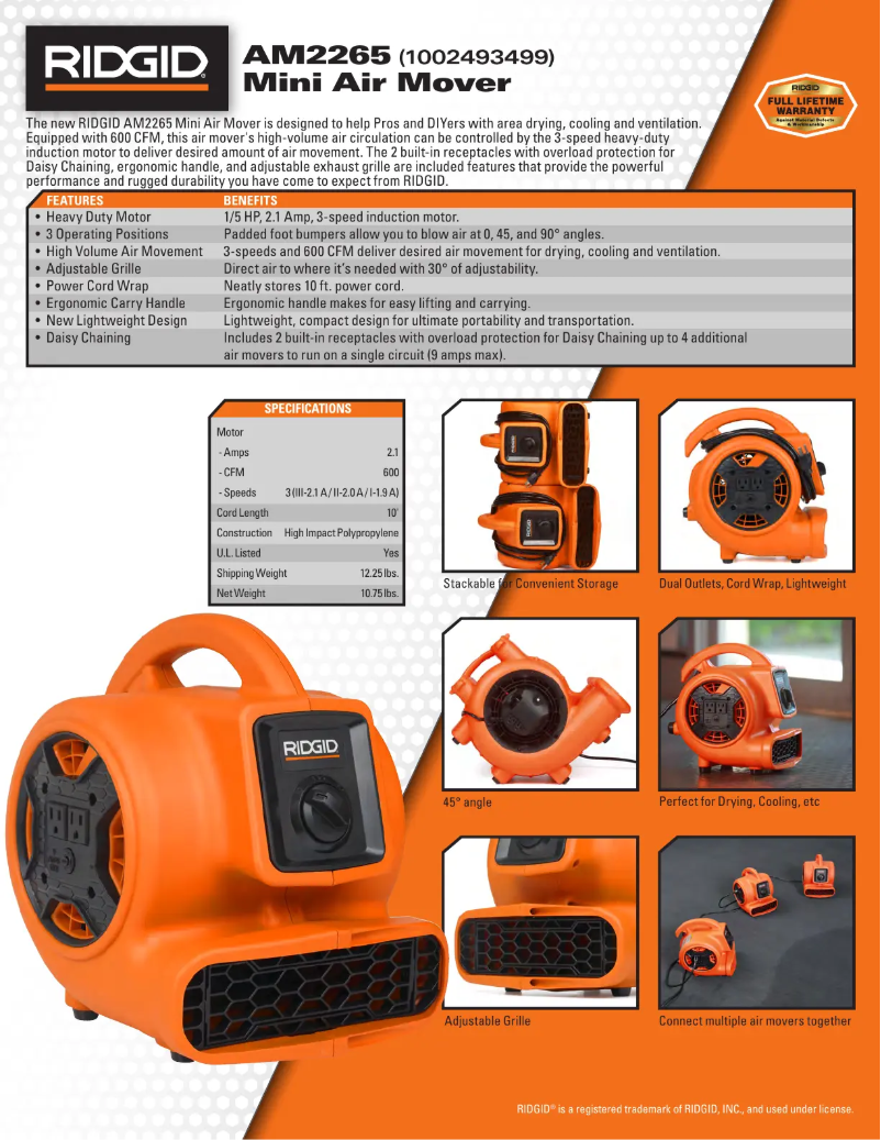 Page n°1 - Catalogue Ridgid AM22650