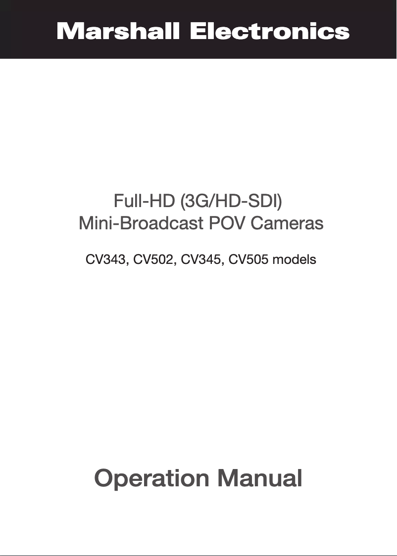 Page n°1 - Manuel utilisateur Marshall CV502-M