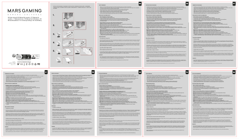 Page 1 de la notice Manuel utilisateur Mars Gaming MPB850M