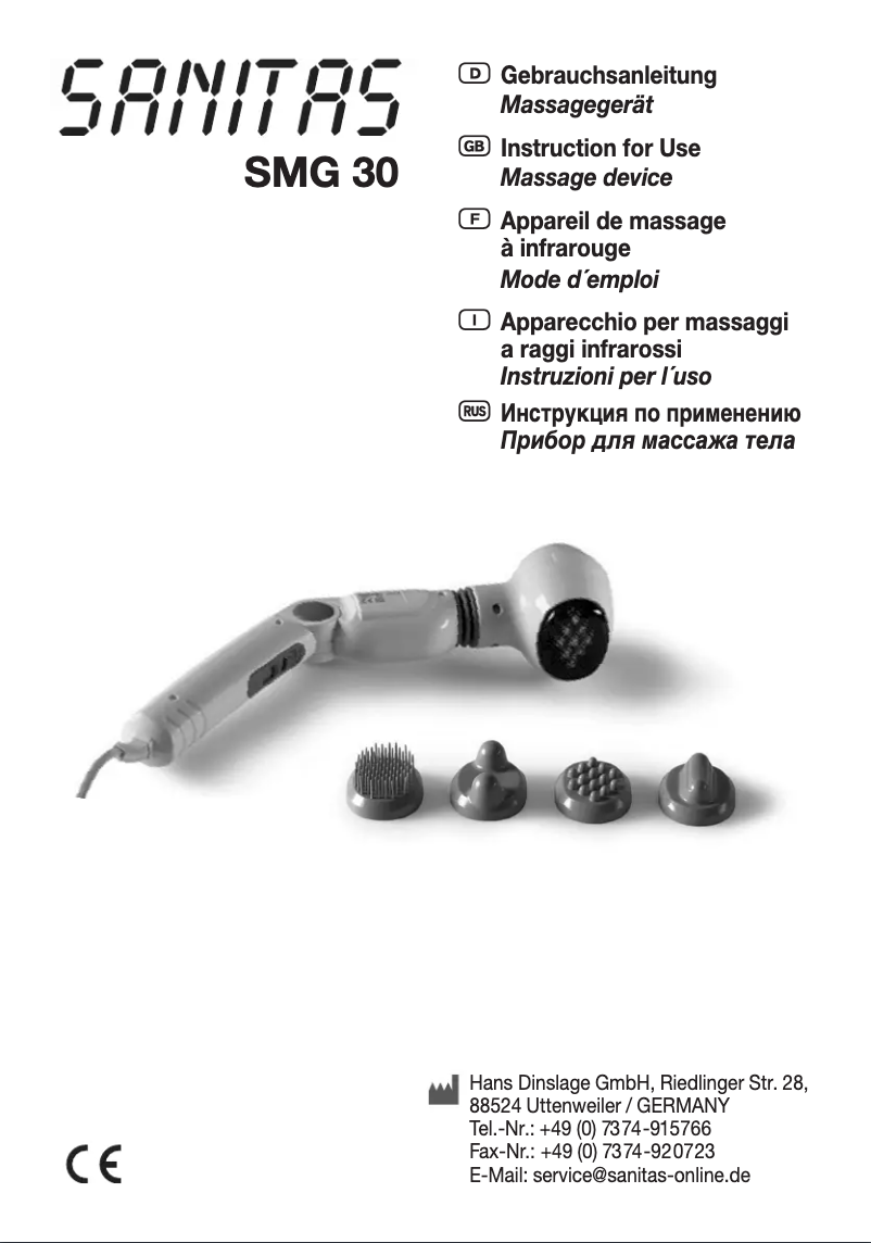 Page 1 de la notice Manuel utilisateur Sanitas SMG 30