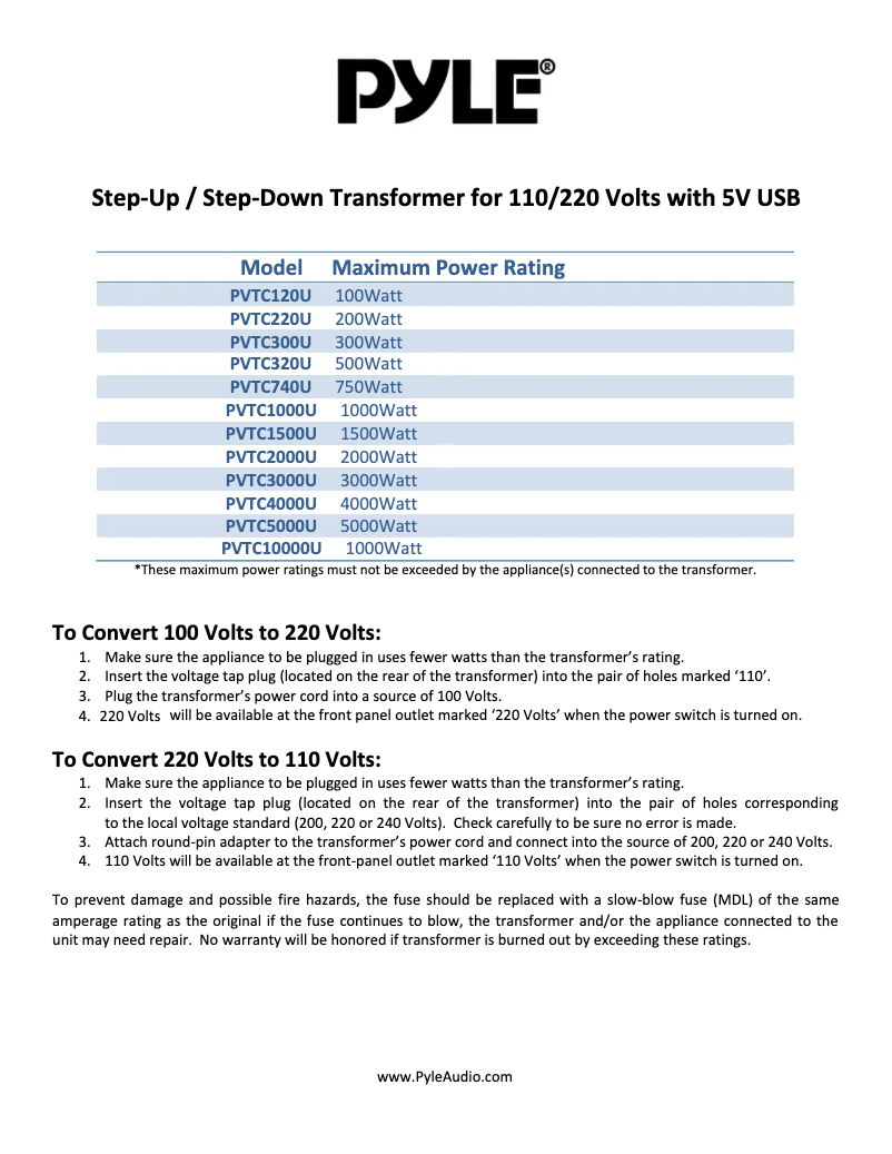 Page 1 de la notice Manuel utilisateur Pyle PVTC3000U