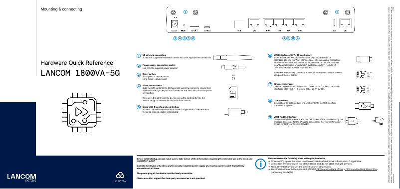 Page 1 de la notice Manuel utilisateur Lancom 1800VA-5G