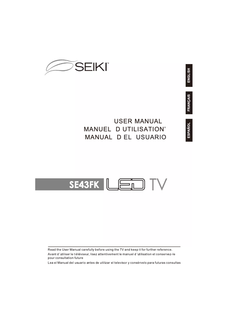 Page 1 de la notice Manuel utilisateur Seiki SE43FYP4