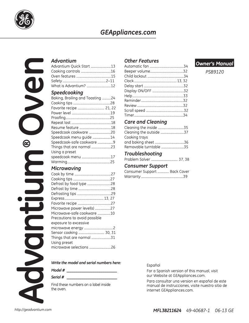 Page 1 de la notice Mode d'emploi GE Profile PSB9120DFBB
