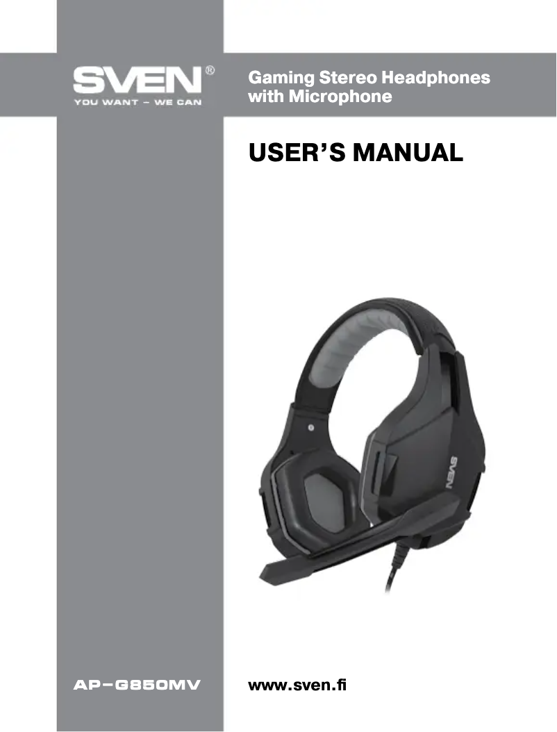 Page n°1 - Manuel utilisateur Sven AP-G850MV