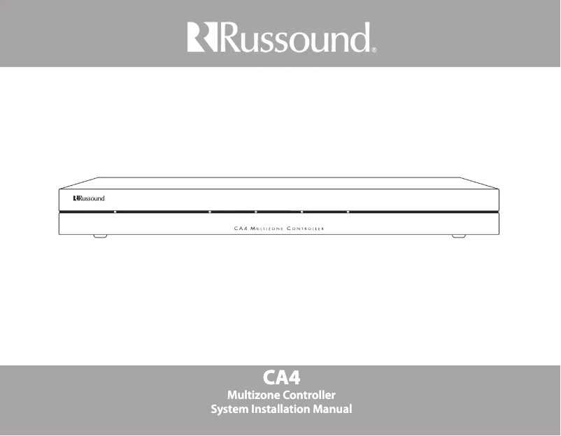 Page n°1 - Manuel utilisateur Russound CA4
