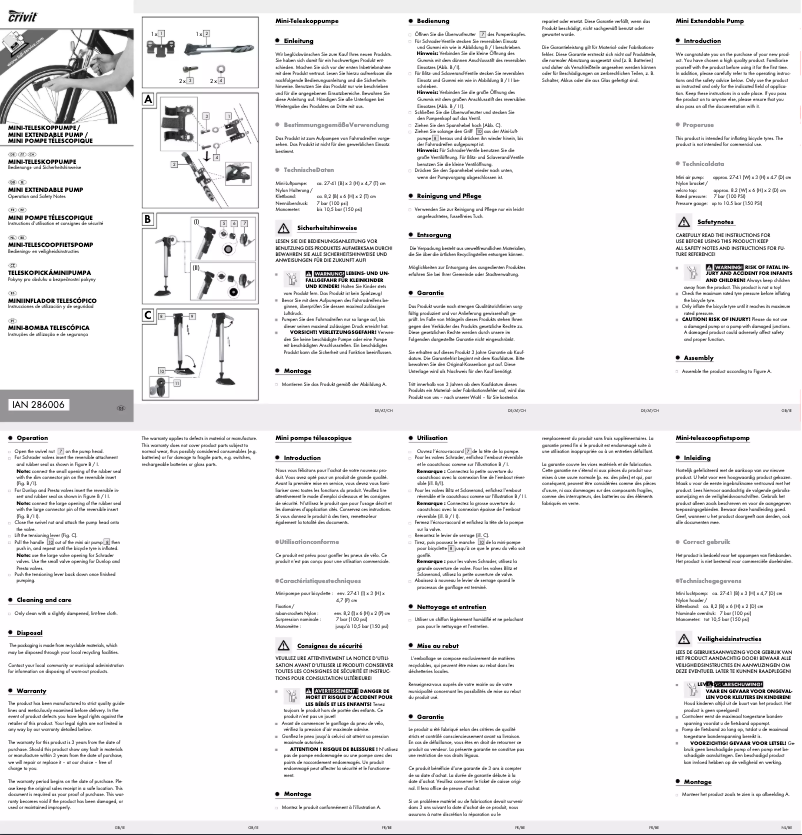 Page 1 de la notice Manuel utilisateur Crivit IAN 109612