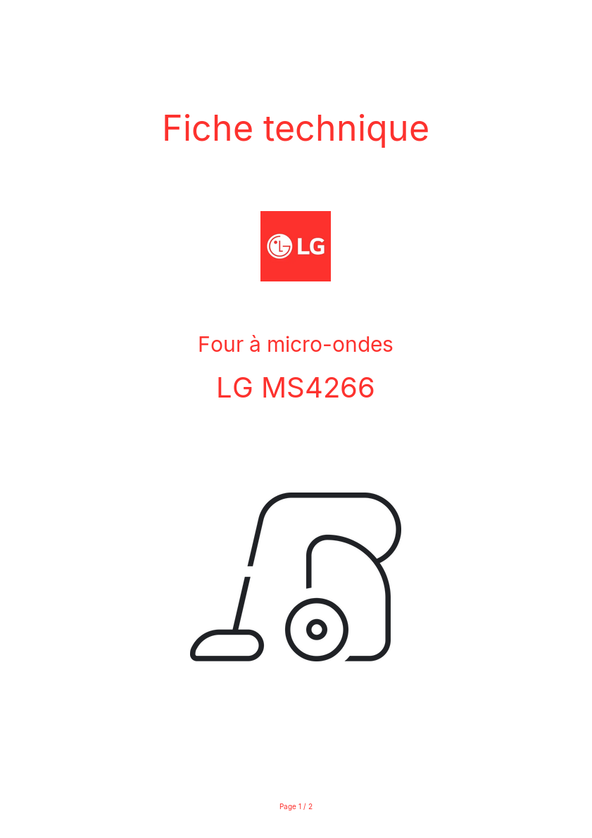 Page n°1 - Fiche technique LG MS4266
