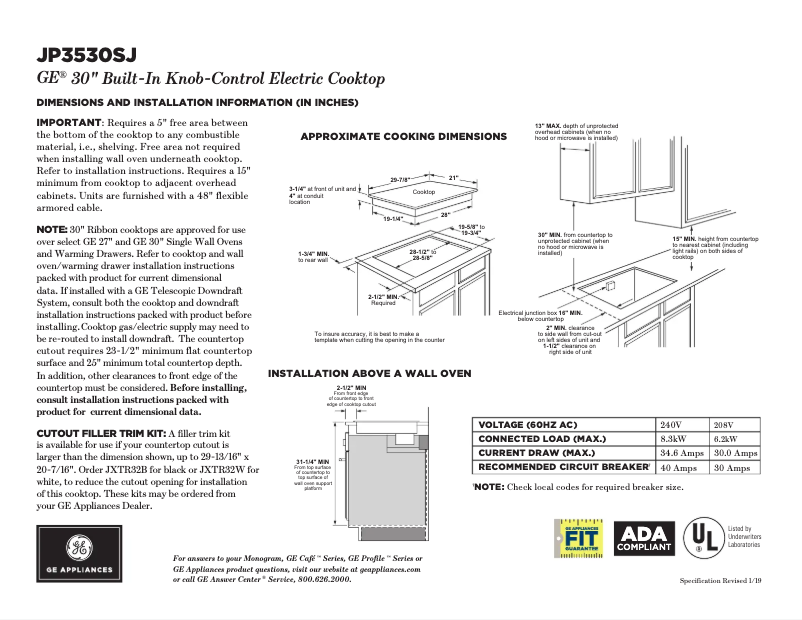 Image de la première page du manuel de l'appareil JP3530SJSS