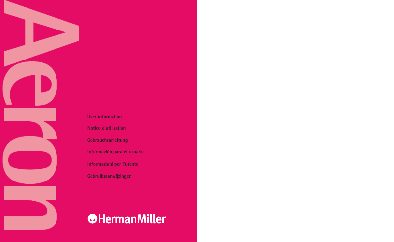Page n°1 - Manuel utilisateur HermanMiller Aeron