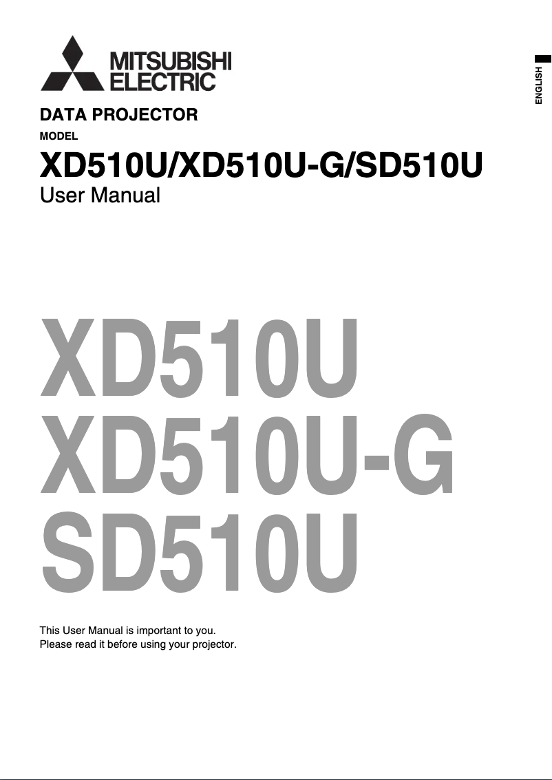 Page 1 de la notice Manuel utilisateur Mitsubishi XD510U
