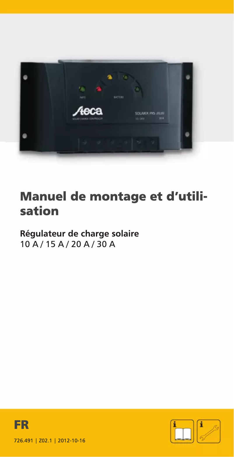Image de la première page du manuel de l'appareil Solarix PRS 1010