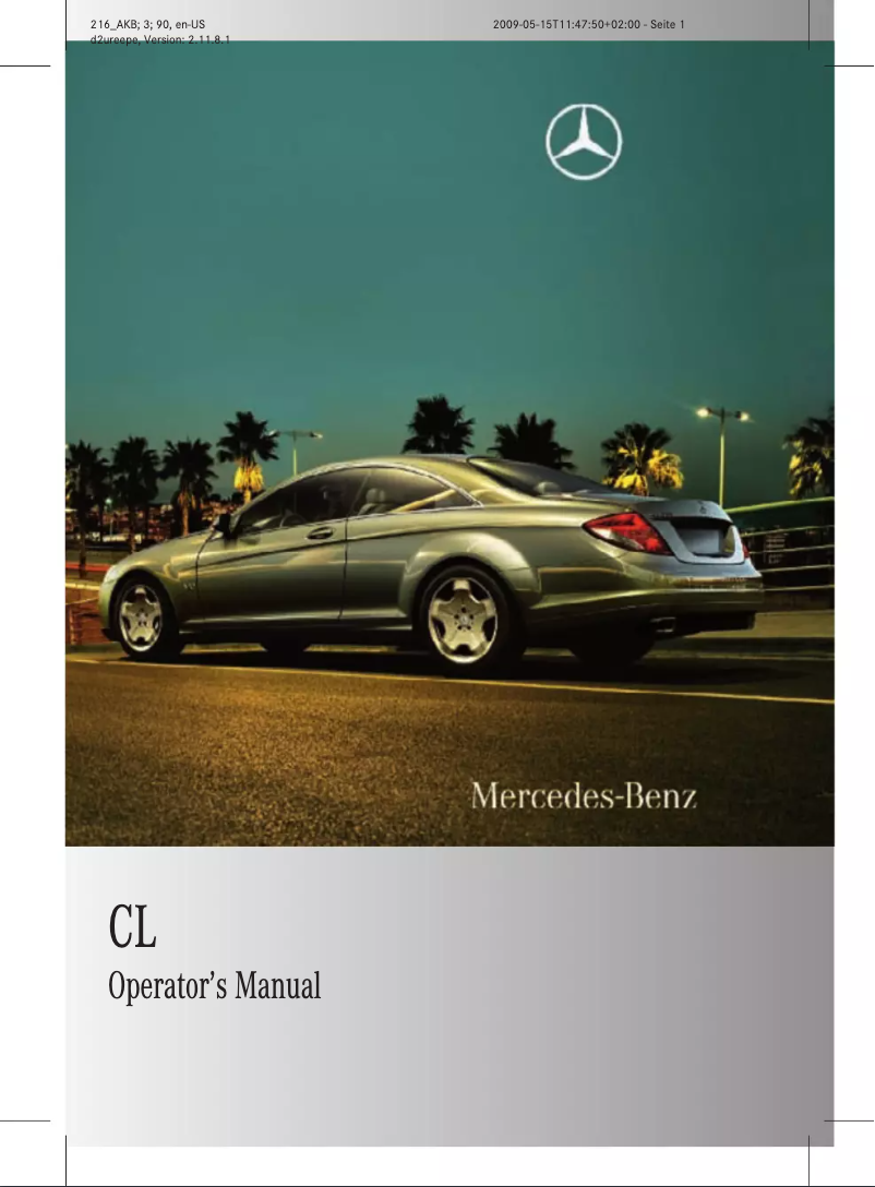 Página 1 del manual Manual de usuario Mercedes-Benz CL 600 (2009)