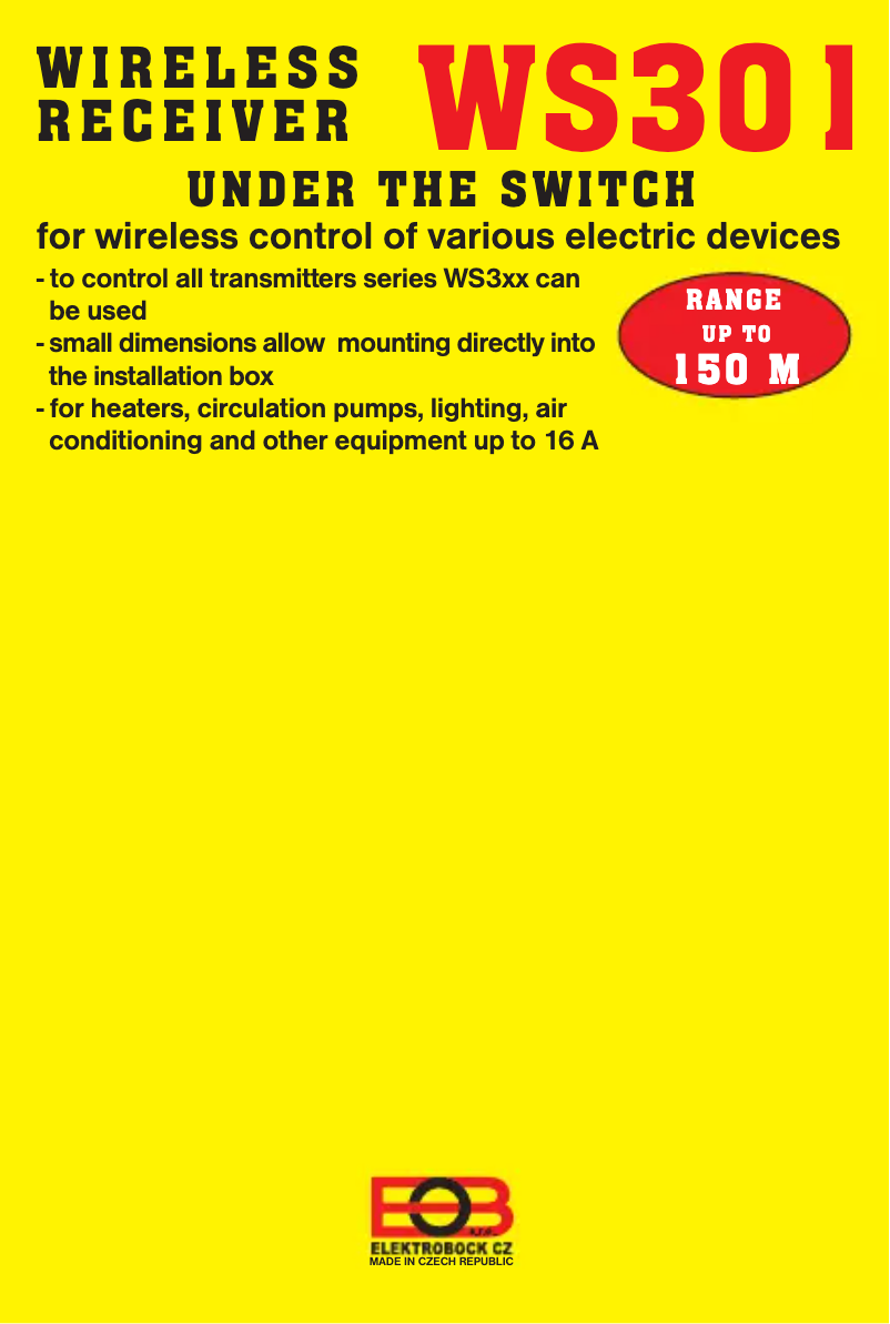 Page 1 de la notice Manuel utilisateur Elektrobock WS301