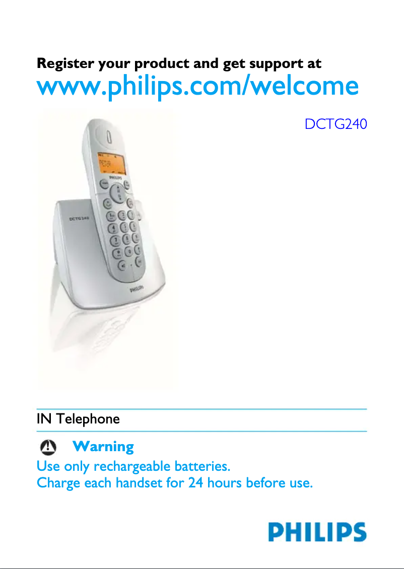 Imagen de la primera página del manual del dispositivo DCTG2401S