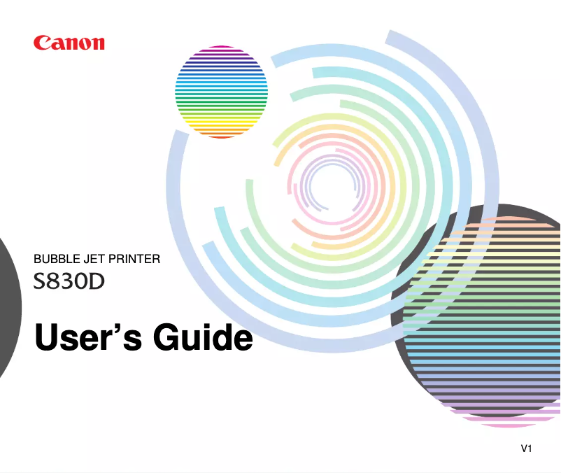 Page n°1 - Manuel utilisateur Canon Bubble Jet S830D