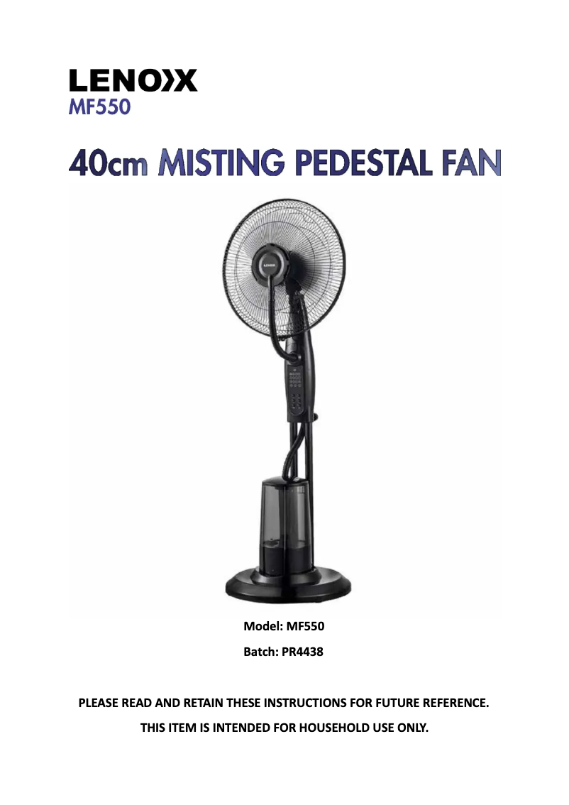 Page 1 de la notice Manuel utilisateur Lenoxx MF550