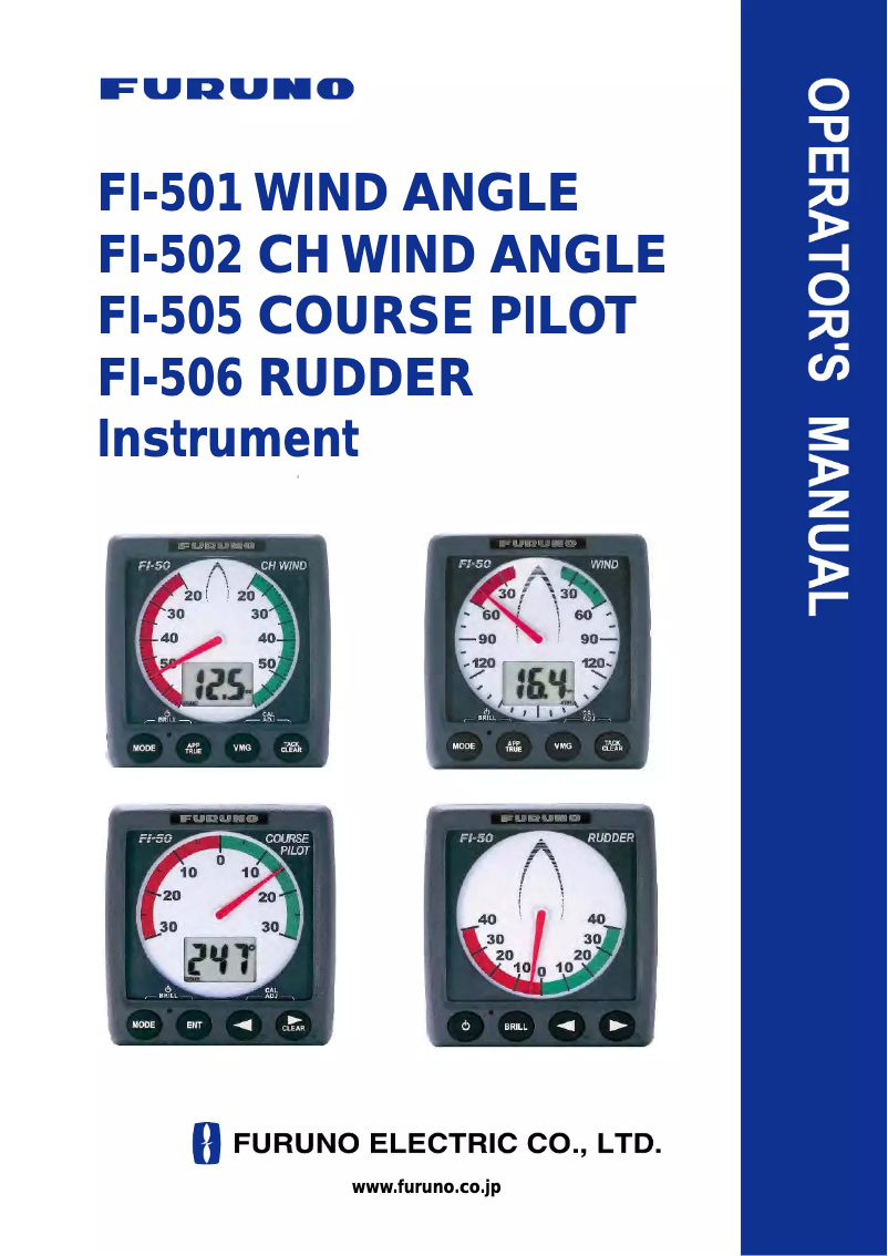Page 1 de la notice Manuel utilisateur Furuno FI-501 Wind Angle