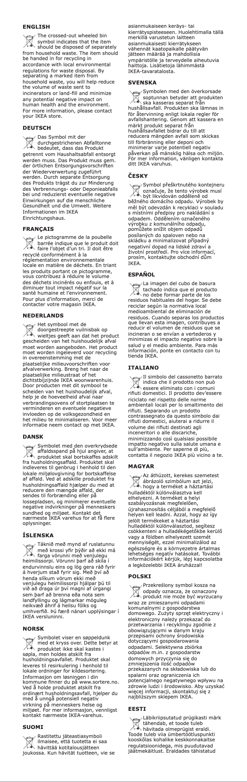 Page 1 de la notice Manuel utilisateur Ikea LEDARE 805.179.33