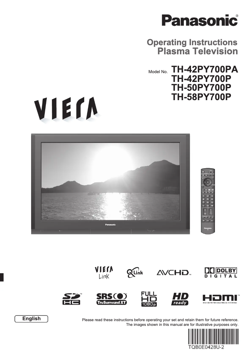 Image de la première page du manuel de l'appareil TH-58PY700P