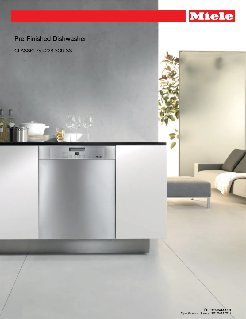 Page 1 de la notice Fiche technique Miele G 4228 SCU AM