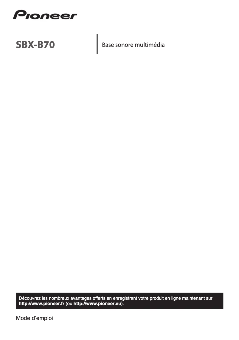 Page 1 de la notice Mode d'emploi Pioneer SBX-B70
