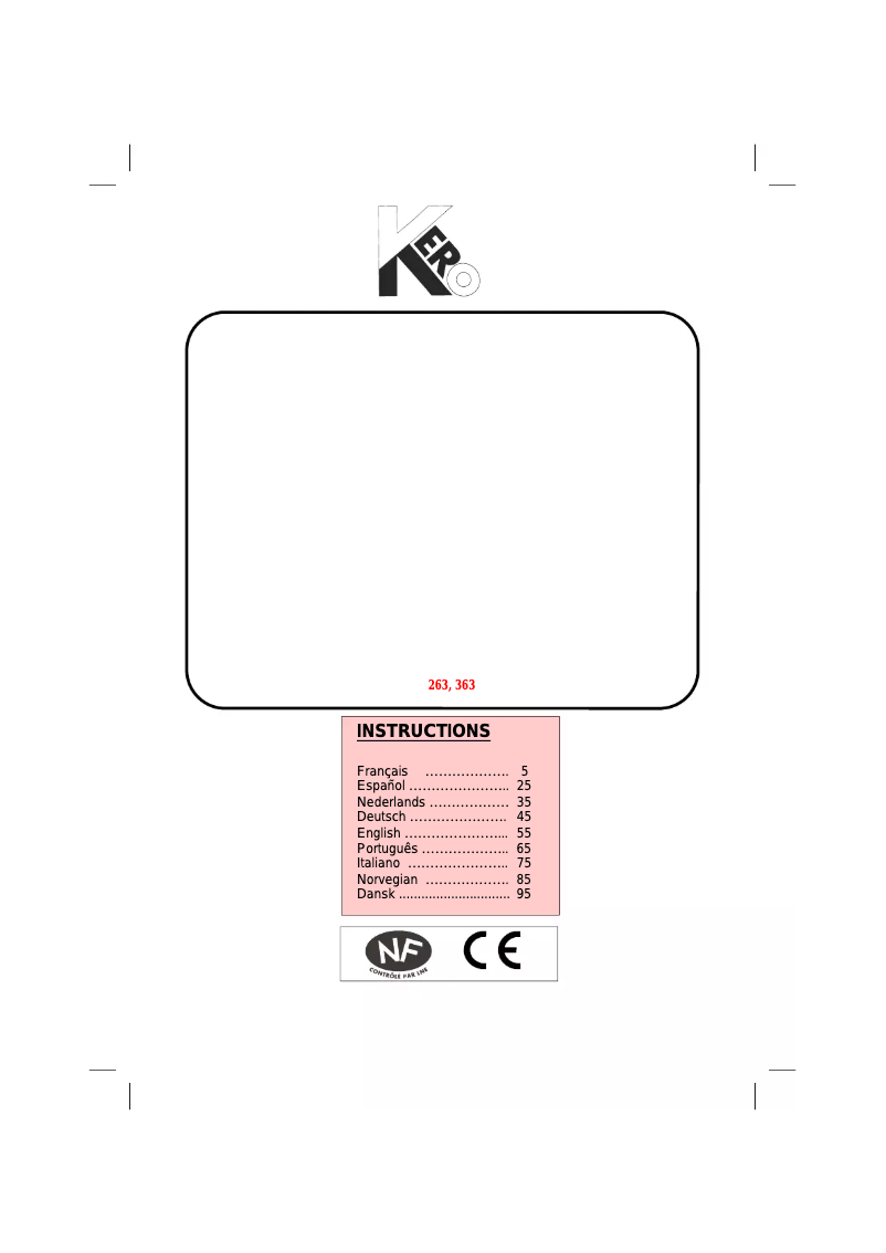 Page 1 de la notice Manuel utilisateur Kero 363
