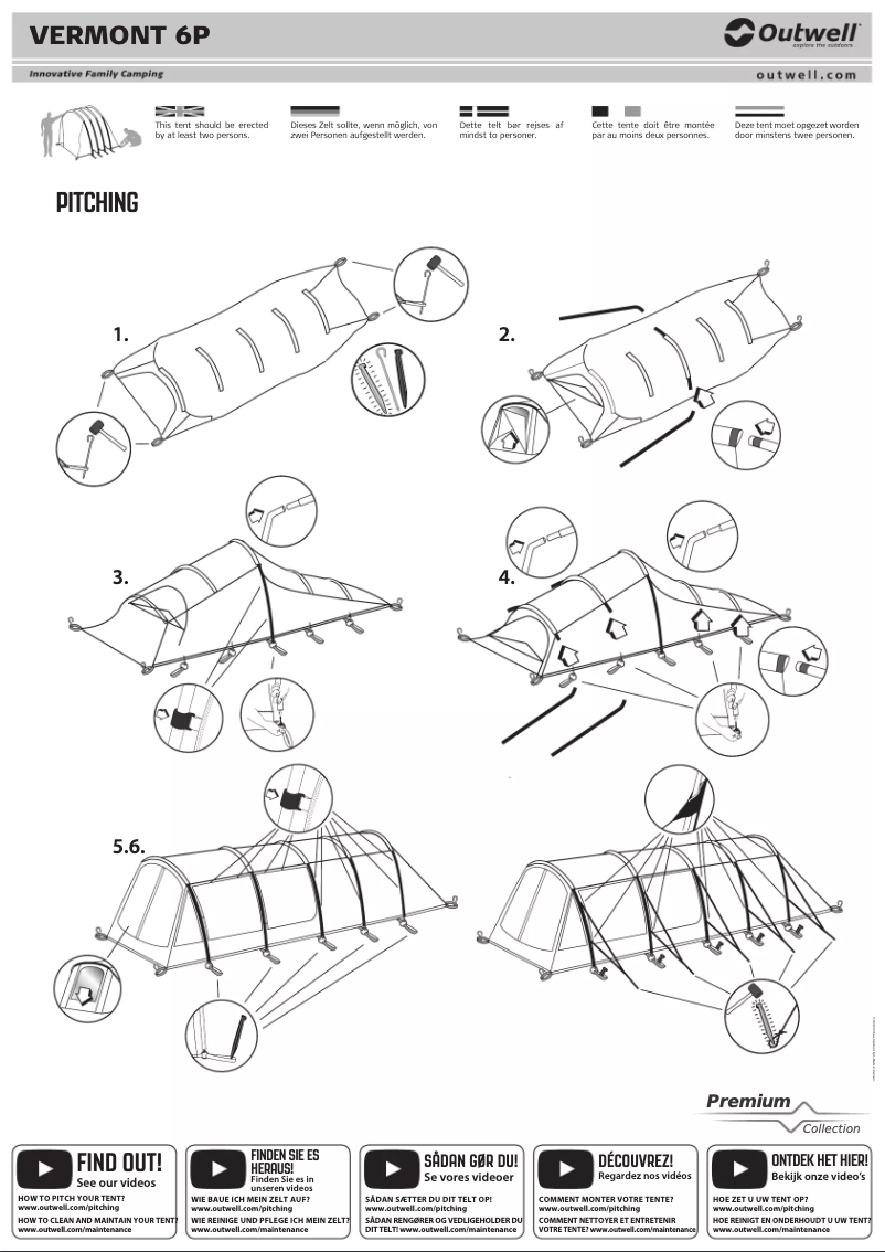 Page 1 de la notice Manuel utilisateur Outwell Vermont 6P