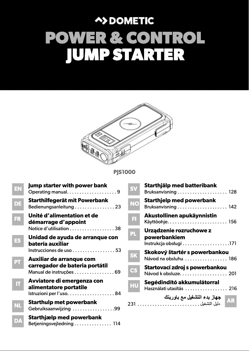Página 1 del manual Manual de usuario Dometic PJS1000