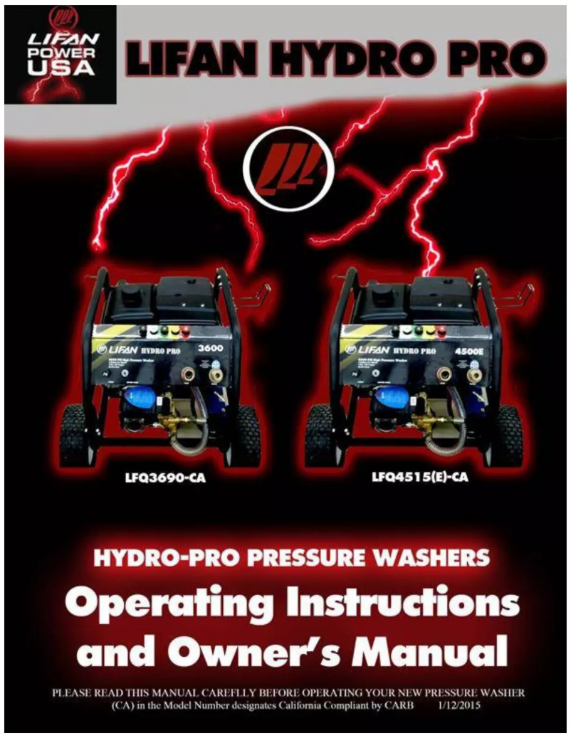 Page n°1 - Manuel utilisateur Lifan Hydro Pro 4500E