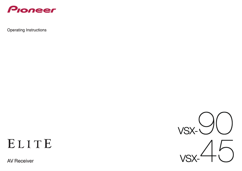 Page n°1 - Manuel utilisateur Pioneer VSX-90