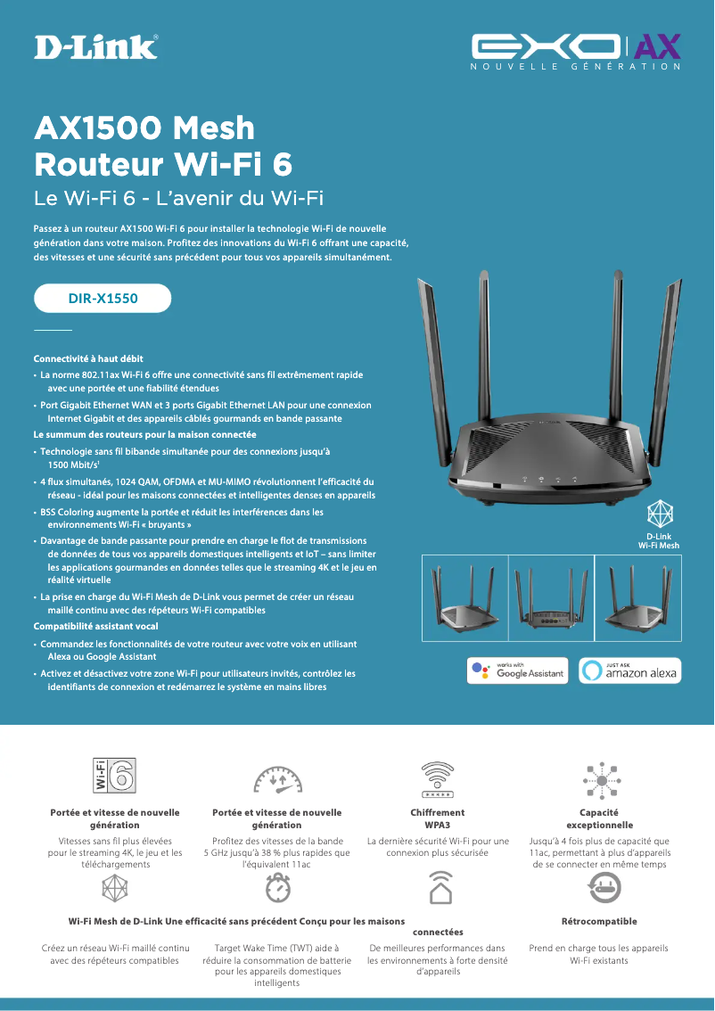Image de la première page du manuel de l'appareil DIR-X1550