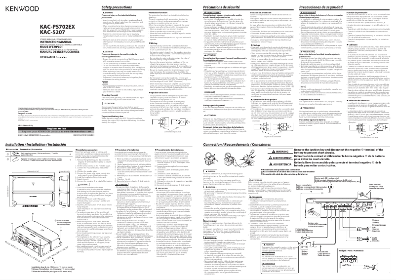 Image de la première page du manuel de l'appareil KAC-PS702EX